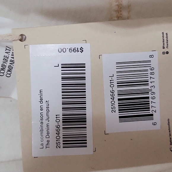 Nwt frank & oak ivory jumpsuit - Picture 5 of 5